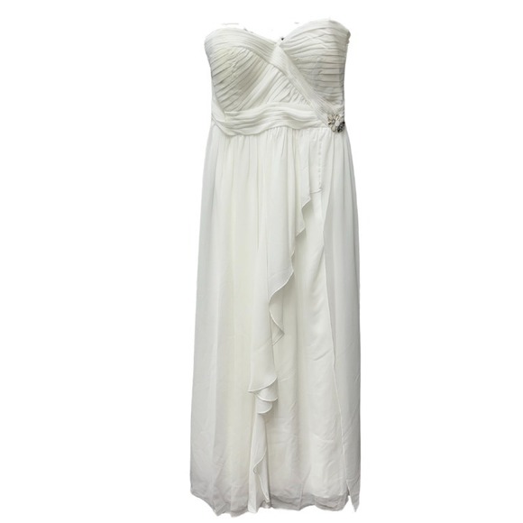 May Queen Dresses & Skirts - Elegant‎ White Strapless Maxi Dress Formal Gown Wedding Dress Size 22